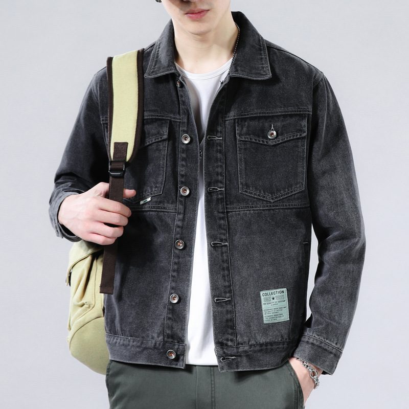 Denimjakke For Menn Vintage 2024 Loose Trend