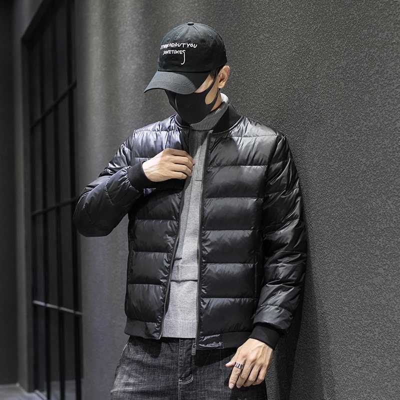 Lett Bomullsjakke For Menn Trendy Blå Jakkeslag