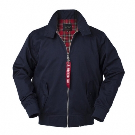 Menns Stativ Krage Slim Fit Jakke Casual Khaki