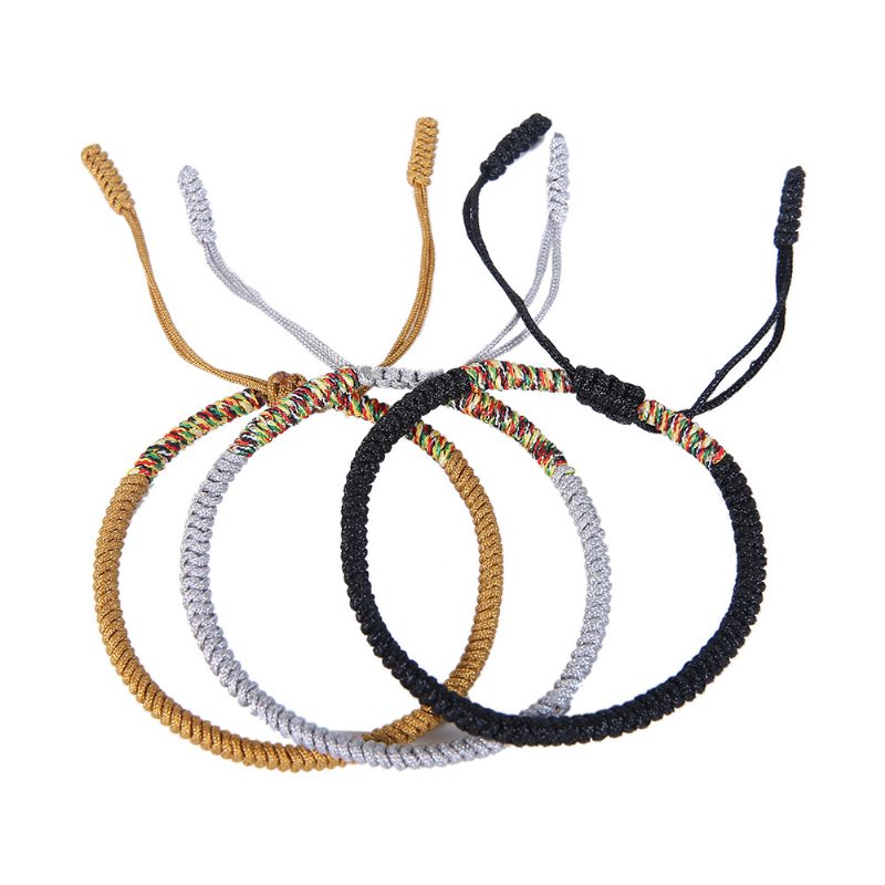 Smykker Håndvevde Diamantknutearmbånd Rødt Håndtau Litterært Armbånd