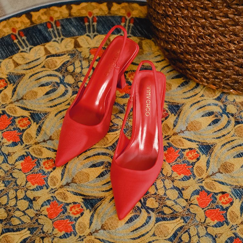 Stiletto Flate Sko Kvinners 2024 Nye Spisse Temperament Bankett Bryllup Muller Sandaler
