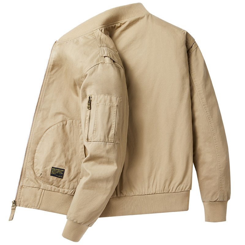 Bomullsjakke Herre Løs Casual Workwear Jakke