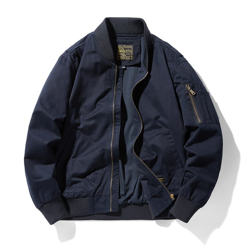 Bomullsjakke Herre Løs Casual Workwear Jakke