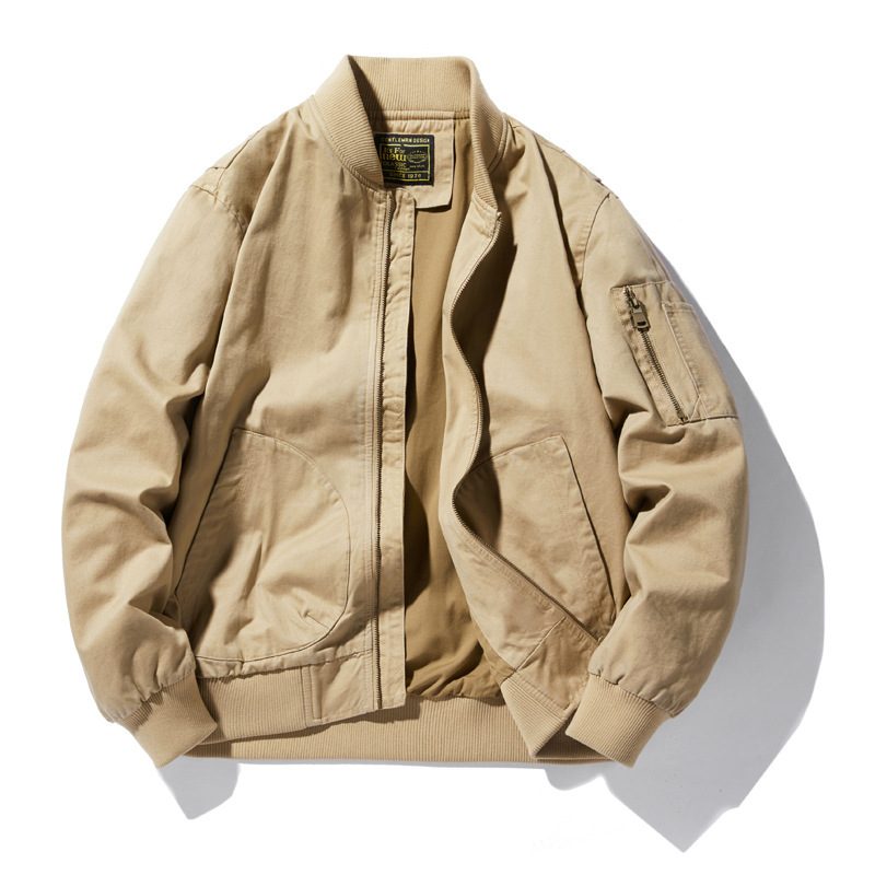 Bomullsjakke Herre Løs Casual Workwear Jakke