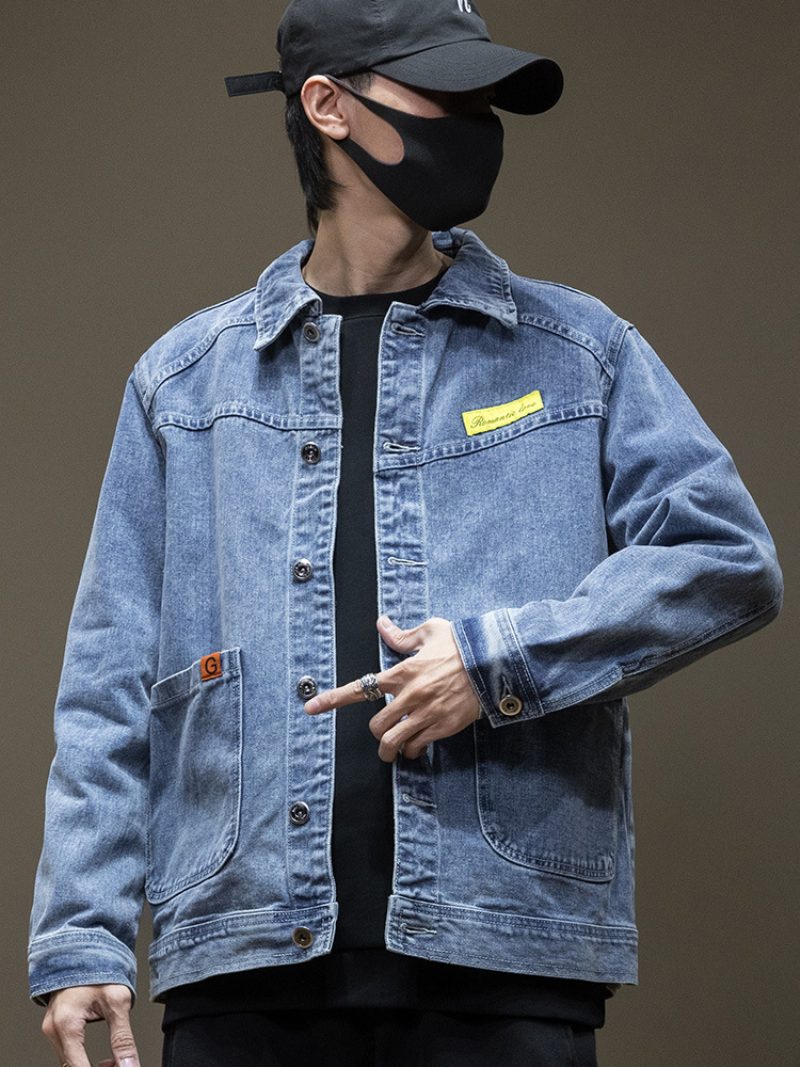 Denimjakker For Menn Arbeidstøy Jakker Topper