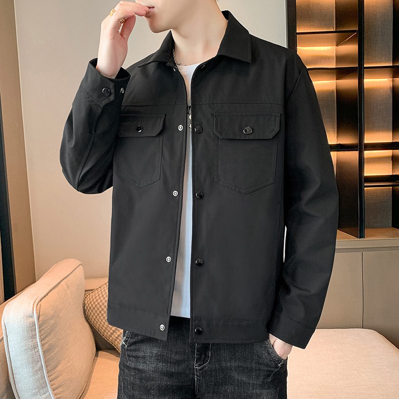 Jakker For Menn Lapel Casual Trench Coats