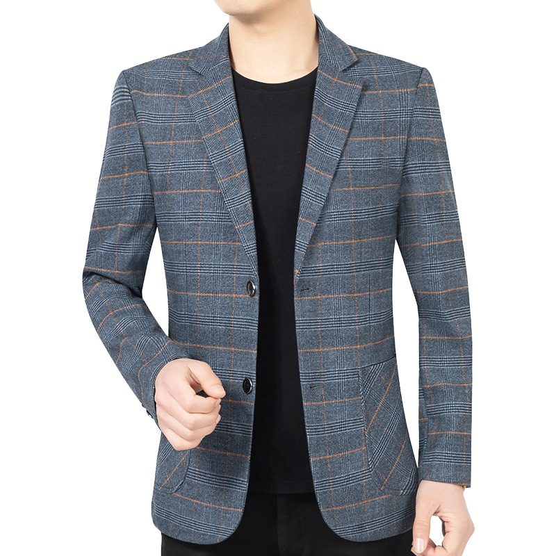 2024 Vår Og Høst Blazer Menns Uformelle Rutete Trend