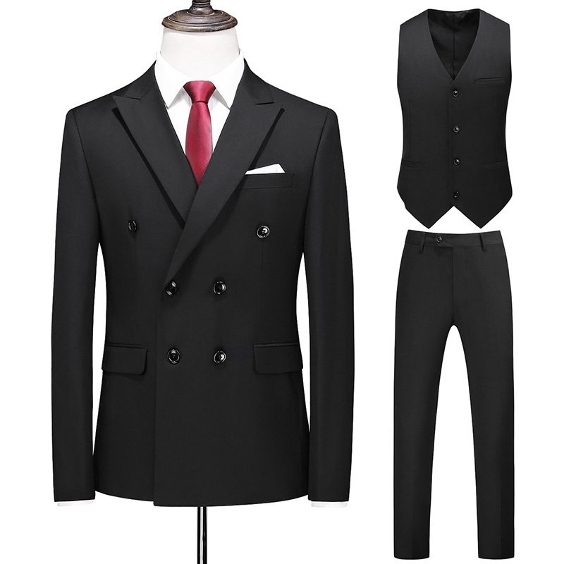 Blazer Dress Tredelt Stor Størrelse Dobbeltspent Ensfarget Formell Business Slank Kjole