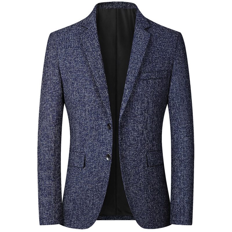 Blazere For Menn Casual Spring Tynn Topp Single Breasted To Knapper Blå