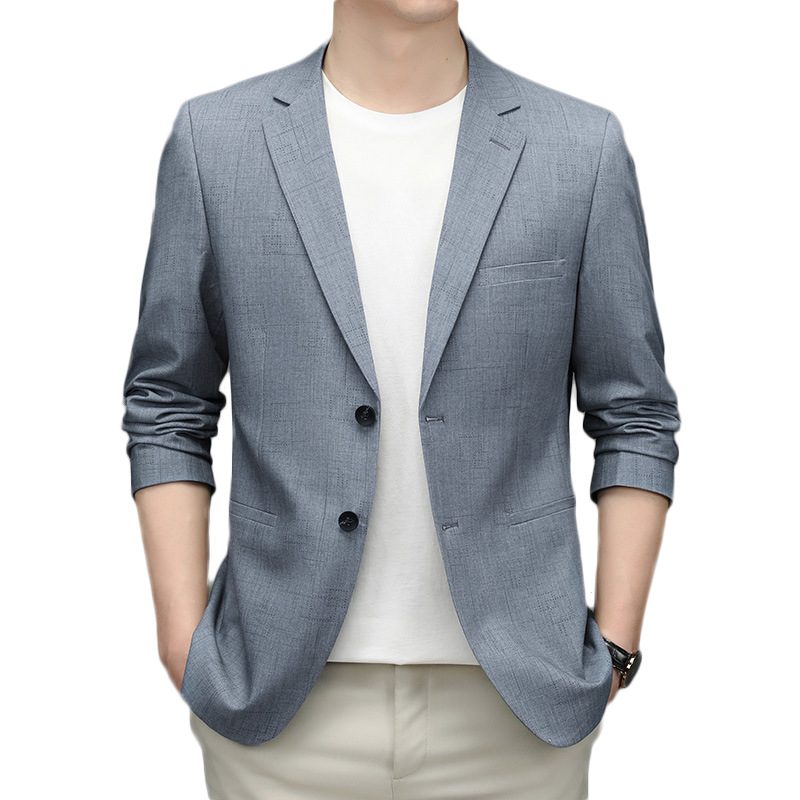 Blazere Herre Rutete Vår Og Høst Tynn Seksjon Slim Fit Enkeltspent To Knapper
