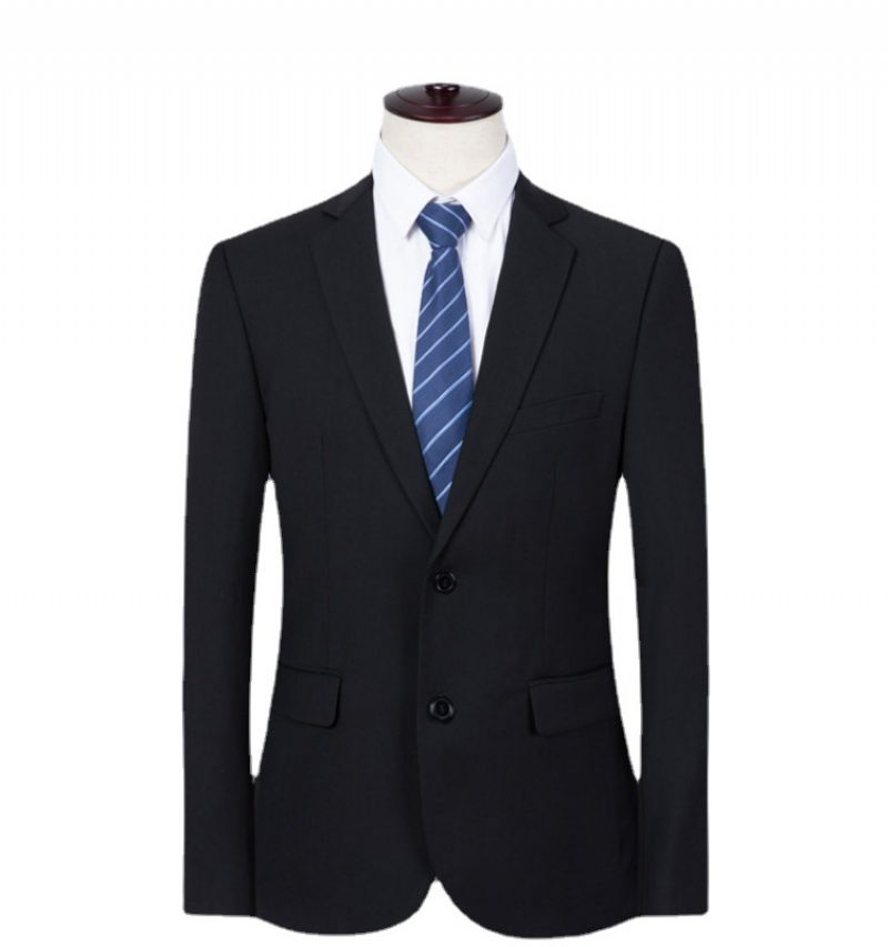 Blazere Slim Fit Business-jakke For Menn Med To Knapper Svart