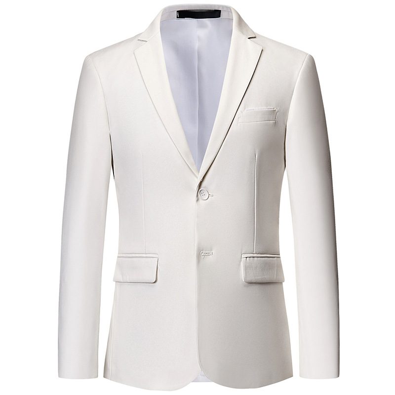 Herre Ensfarget Blazers To-knapps Business Single-breasted En-knapps Formell Kåpe Gul