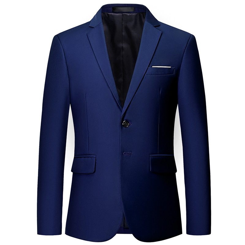 Herre Ensfarget Blazers To-knapps Business Single-breasted En-knapps Formell Kåpe Gul