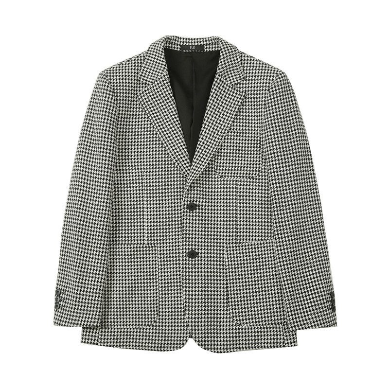 Våren 2024 Blazere Casual Suit Slank Rutete Jakke Houndstooth