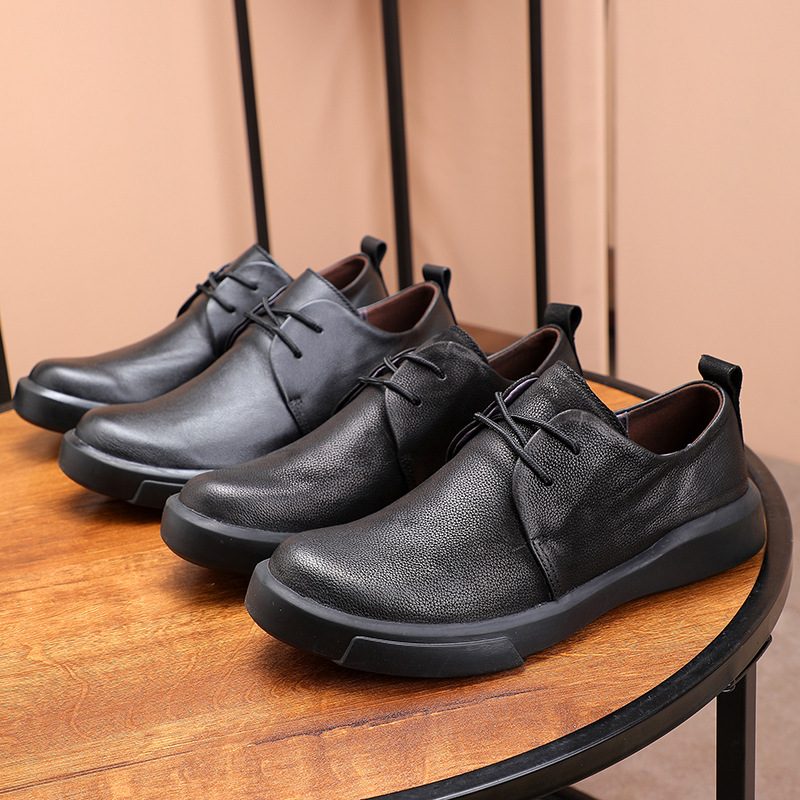 Herre Fritidssko Herresko Ku Semsket Skinn Retro Low Top Sko Trendy Matt Kjole Sko