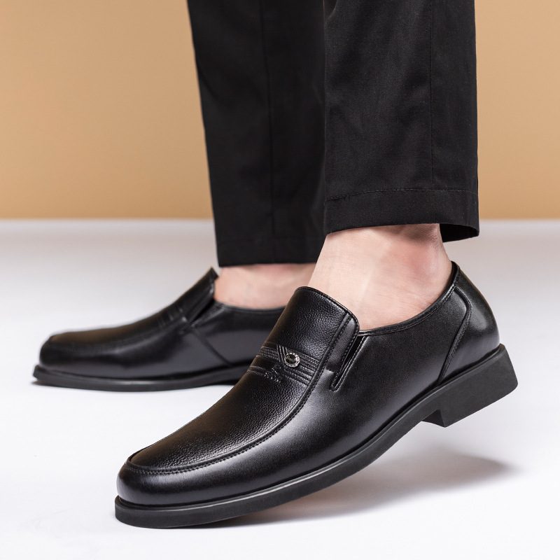 Kjole Sko Herre Skinn Business Uformell Høst Og Vinter Sko Pustende Myk Såle Komfortable Loafers Formell Sko