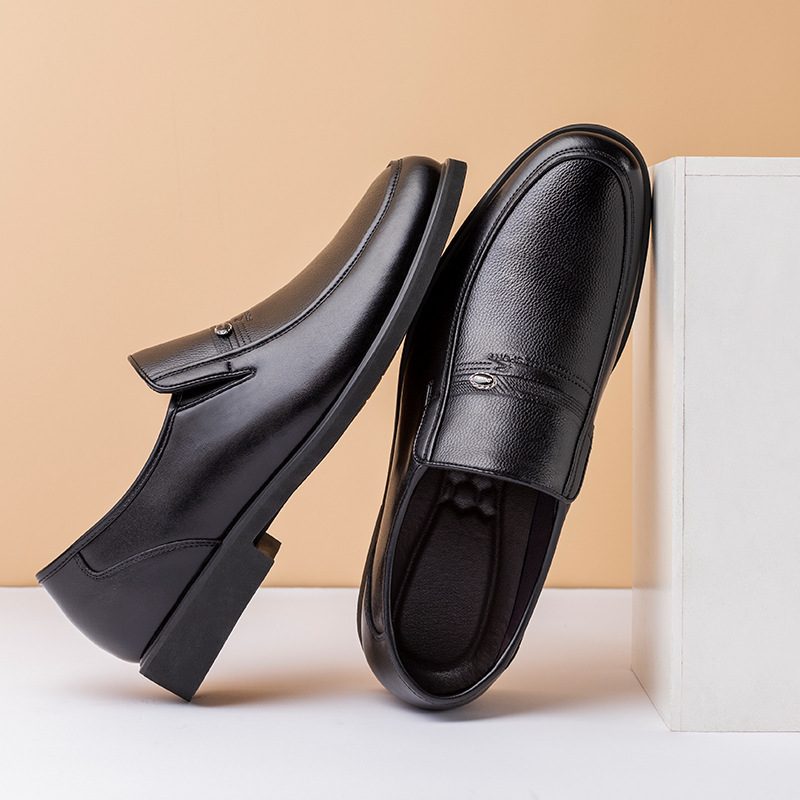 Kjole Sko Herre Skinn Business Uformell Høst Og Vinter Sko Pustende Myk Såle Komfortable Loafers Formell Sko