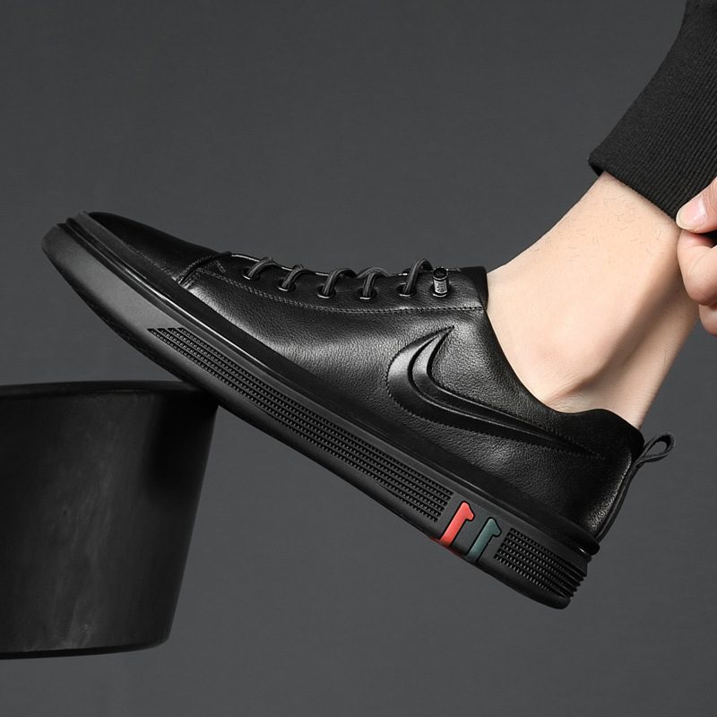 Nye Sneakers For Menn Slip-on Flate Sko For Ekte Skinn Mote Fritidssko For