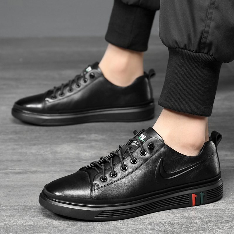 Nye Sneakers For Menn Slip-on Flate Sko For Ekte Skinn Mote Fritidssko For