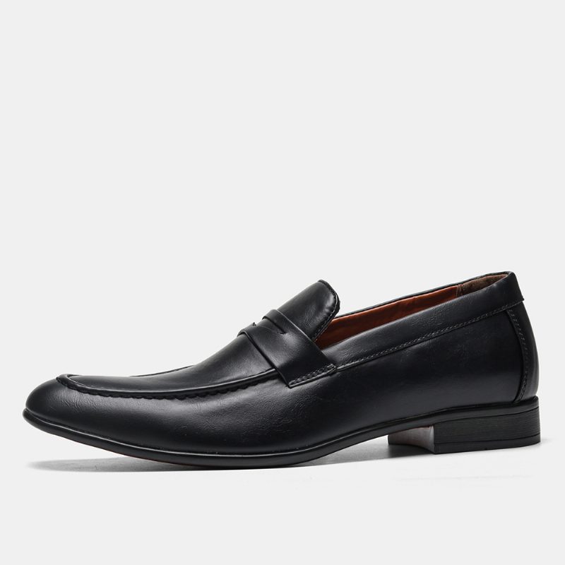 Sommer Nytt Sett Med Føtter Business Herresko Uformell Spiss Tå Formell Kjole Loafers Slip-on Svart Sko Menn