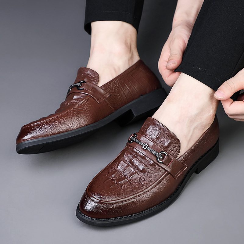 Våren Skinn Formell Klær Menns Formelle Sko Business Casual Menn Spiss Tå Herresko
