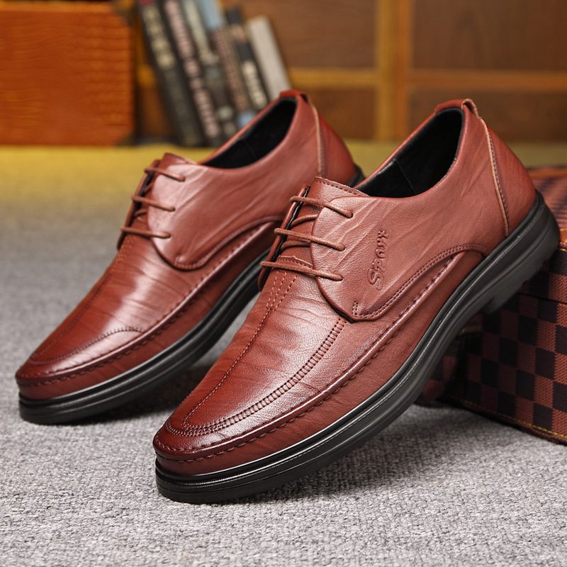 Våren Trendy Fritidssko Snøring Flate Herresko Flat Fashion