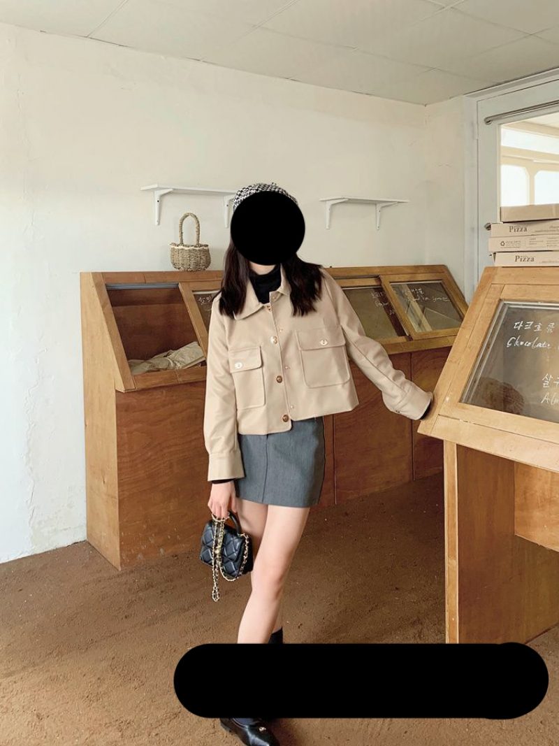 Dame Skinnjakke Casual Lapel Top