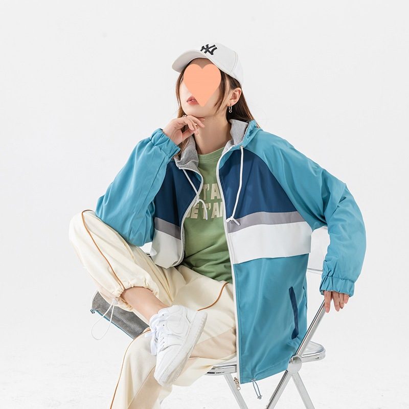 Damejakke Loose Sports Tykk Hette Baseballuniform