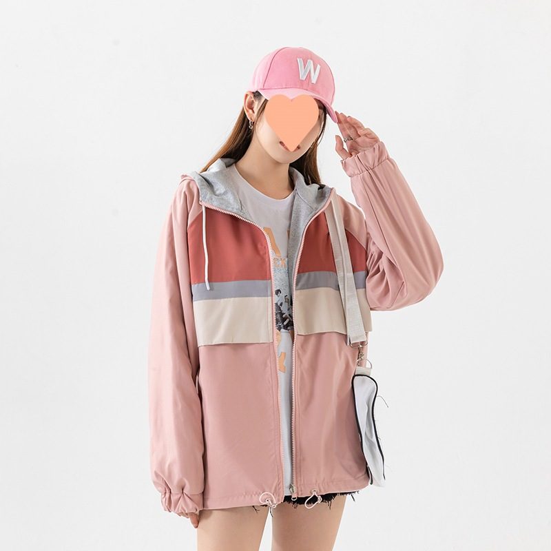 Damejakke Loose Sports Tykk Hette Baseballuniform