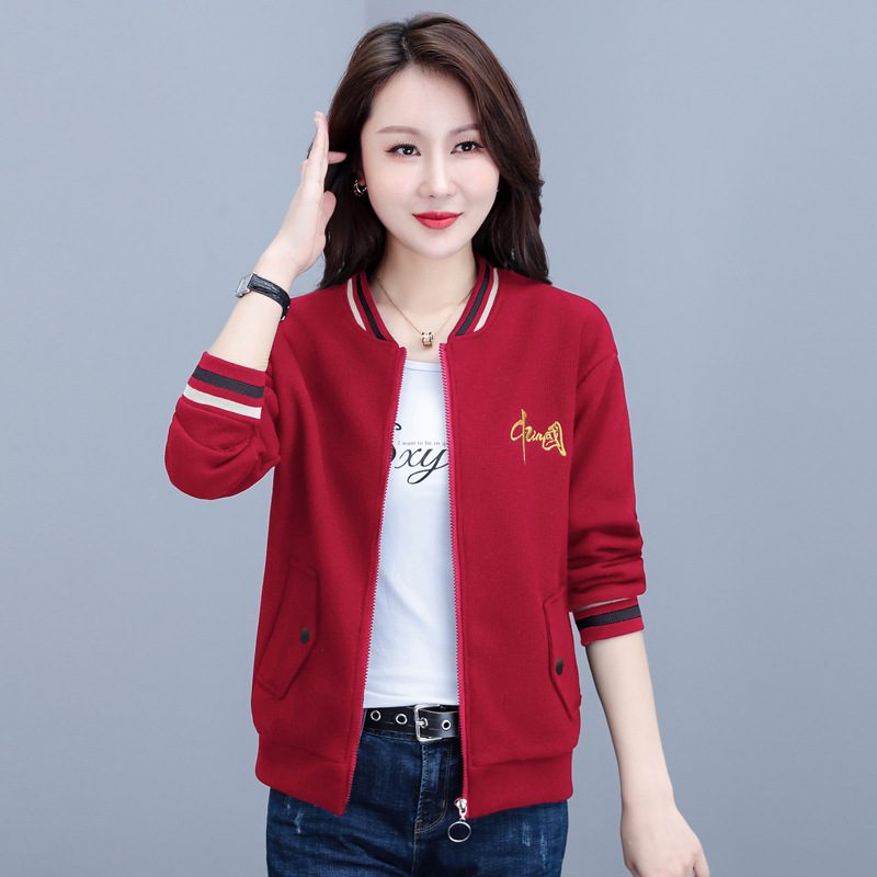 Jakke Dame Broderi Mote Casual Coat Kort