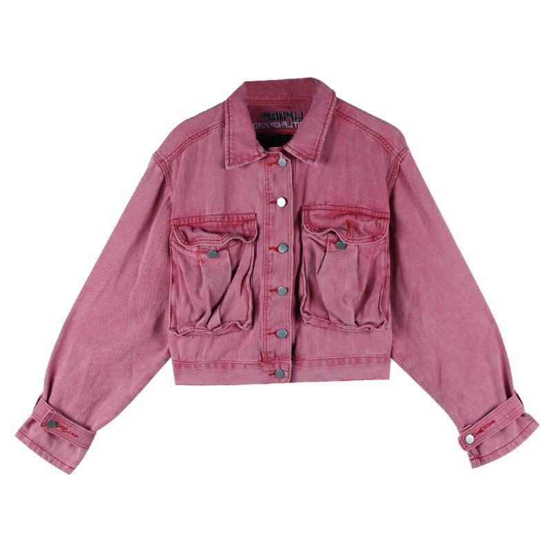 Jakke Dame Rosa Tynn Dongerijakke Retro Short