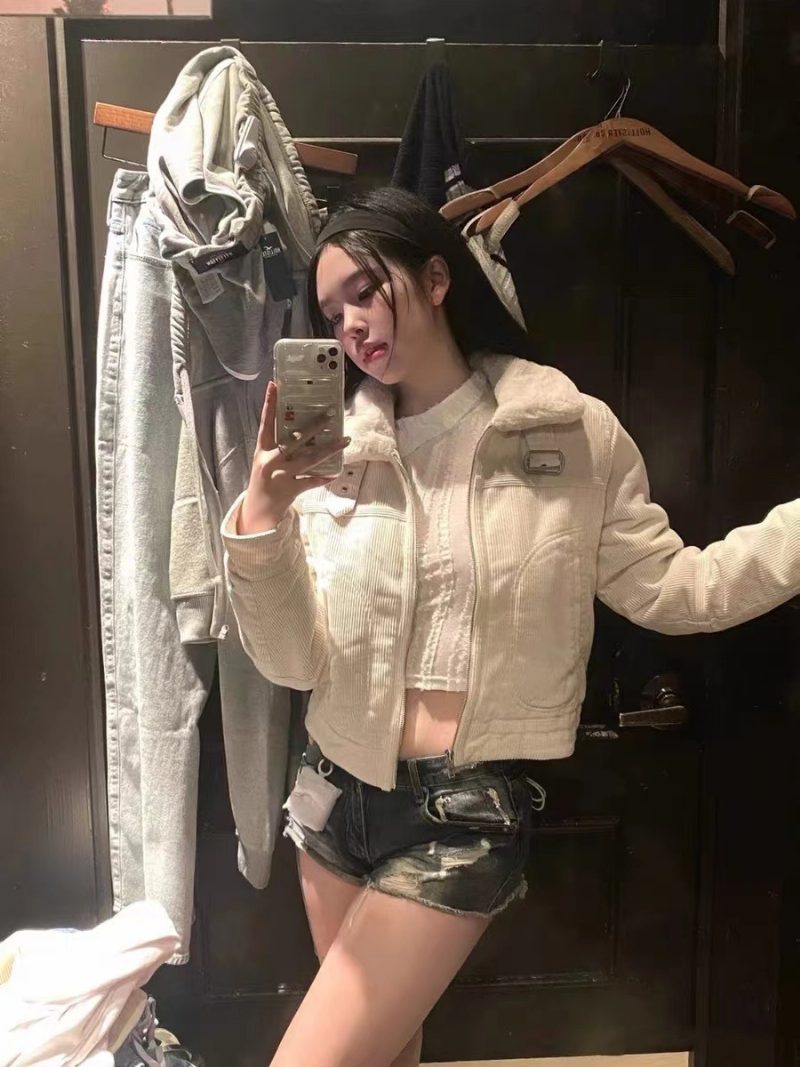Komfort Skinnjakker Yttertøy Kvinner Short Fashion