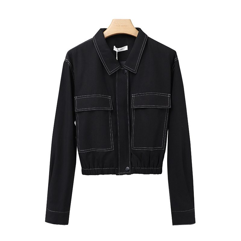 Kvinners Cropped Coat 2024 Ny Jakke