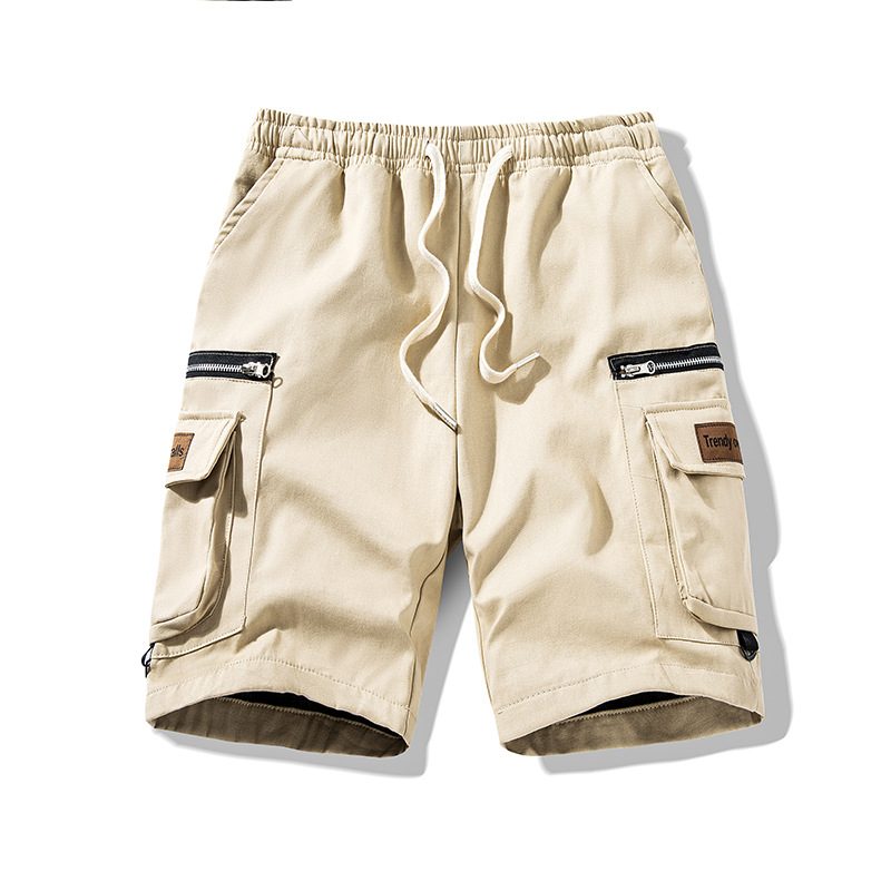 Bomullsshorts For Menn Uformelle Fempunkts Løse Kjeledresser
