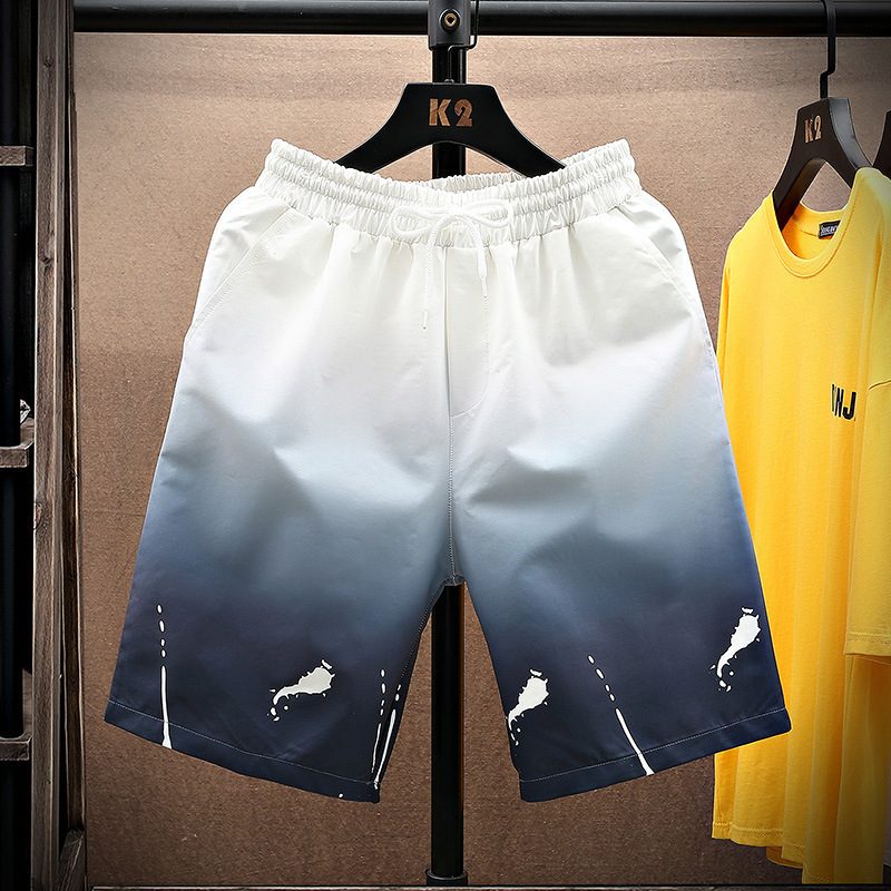 Bukser Sommersport Shorts Menn Gradient Farge Casual Fem Poeng Løs Rett