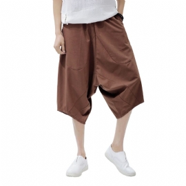 Herre 2024 Bomull Lin Sommer Nye Harem Shorts
