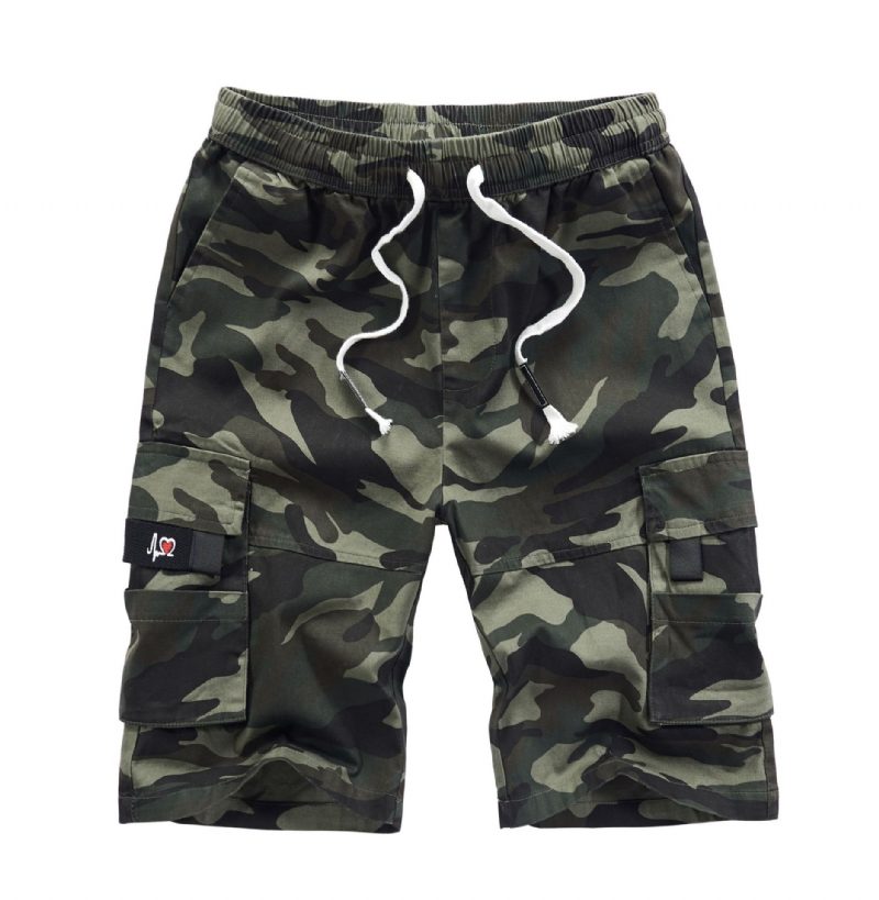 Herre Sommer Bomulls Workwear Shorts Løs Fem Points Casual