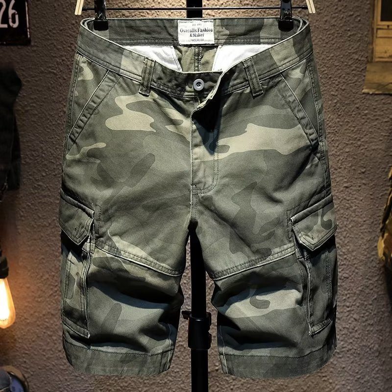 Shorts For Menn Camouflage Five Point Trend Uformelt Arbeidstøy