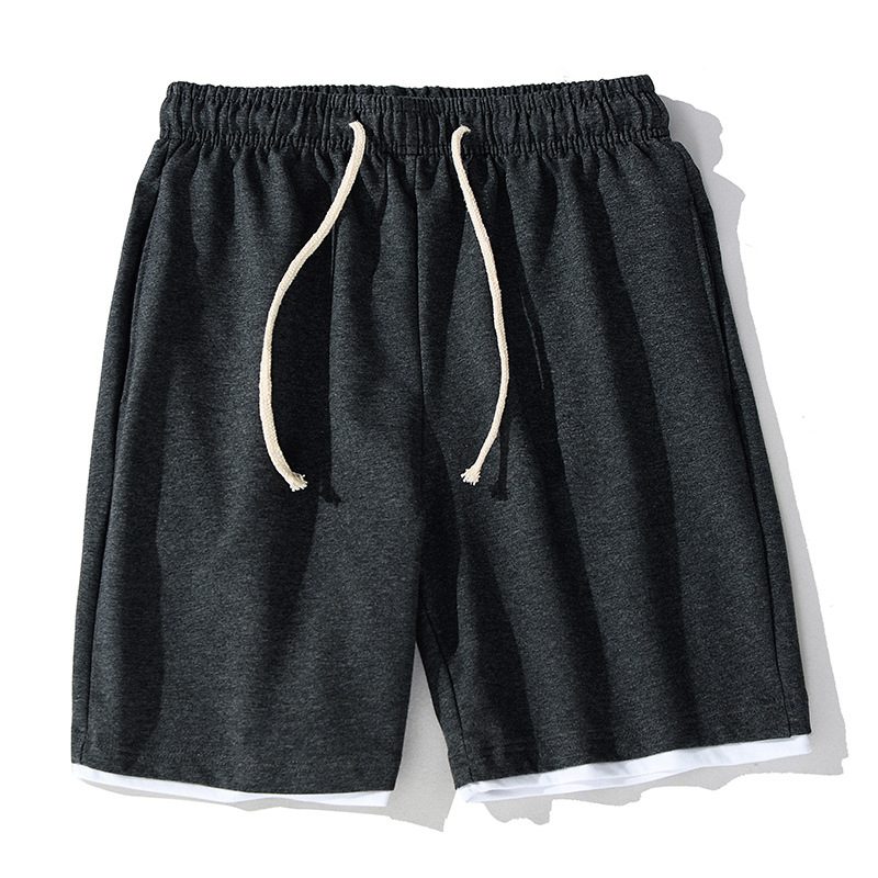 Shorts For Menn Rett Casual Sport 2024 Sommer Ny Løs Ensfarget Strikk Fem Poeng