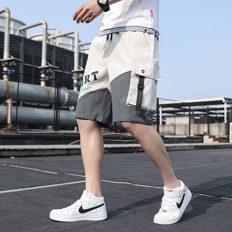 Shorts For Menn Sommer Tynn Seksjon Trendy Løs Uformell Fem-punkts Verktøy Med Flere Lommer