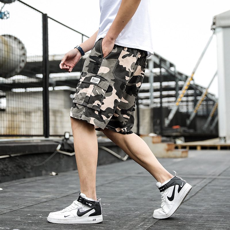 Sommer Shorts For Menn I Bomullsoverall Fempunktsbukse Fempunkts Løs
