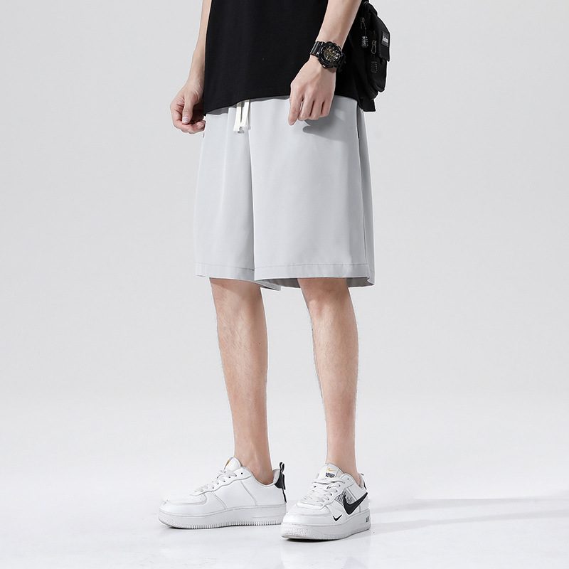 Uformelle Shorts Herre 2024 Sommer Ny Trend Løs Ensfarget Rett Sport Tynn Seksjon Fem Poeng
