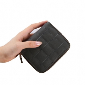 Kort Dame Liten Lommebok Brodert Firkantet Veske Pu Mini Student Clutch Mynt