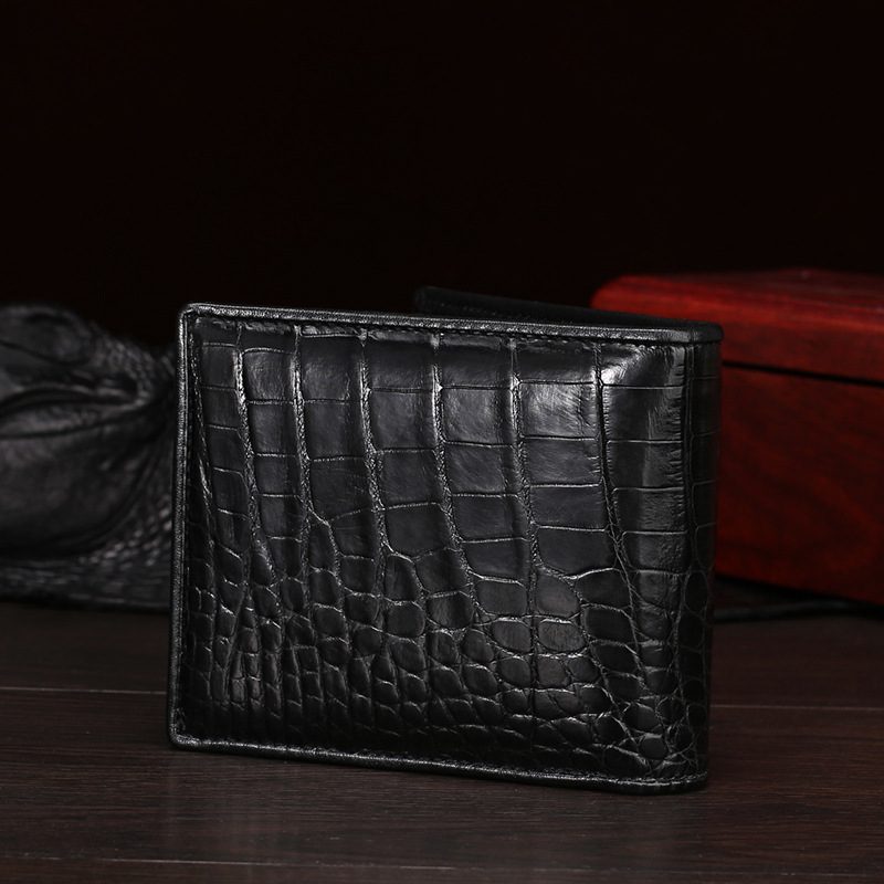 Krokodilleskinnlommebok Lommebok I Ekte Skinn Casual Business Kort Myntveske Multi-card Slots Herreveske