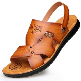 Herresandaler 2024 Sommer Ny Trend Uformelle Strandsko Herre Sklisikre Tøfler Med Dobbel Bruk