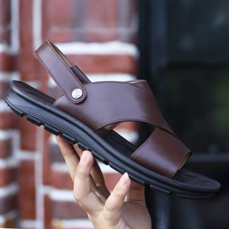 Jianbu Casual Fashion Strandsko Tykksålede Sandaler Tøfler Integrerte Menns Tobrukssandaler Sko