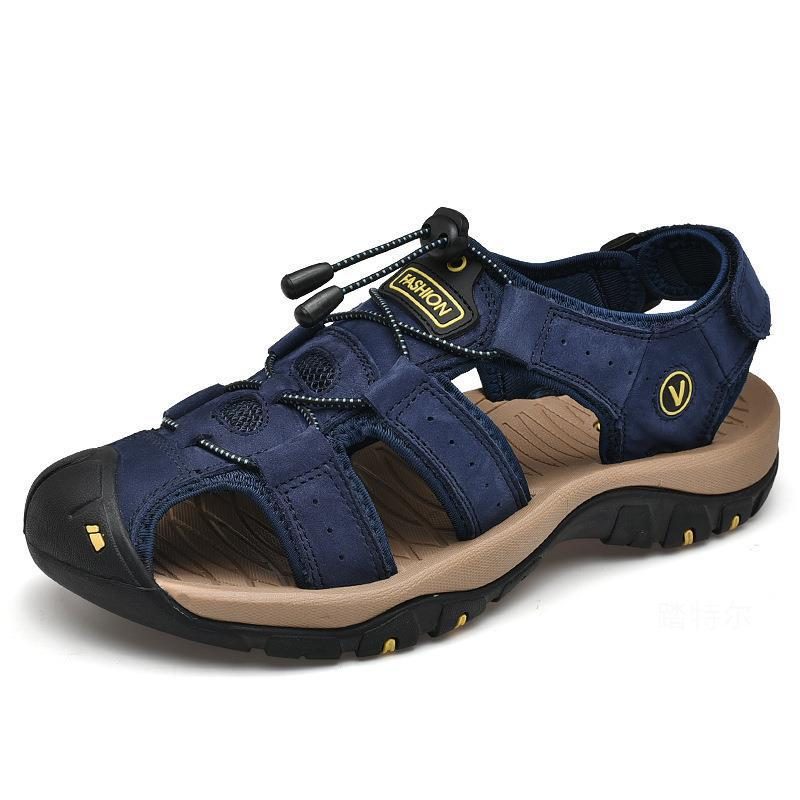 Sommer Herresko Utendørs Strandsko Store Sandaler Baotou Borrelås For Voksne