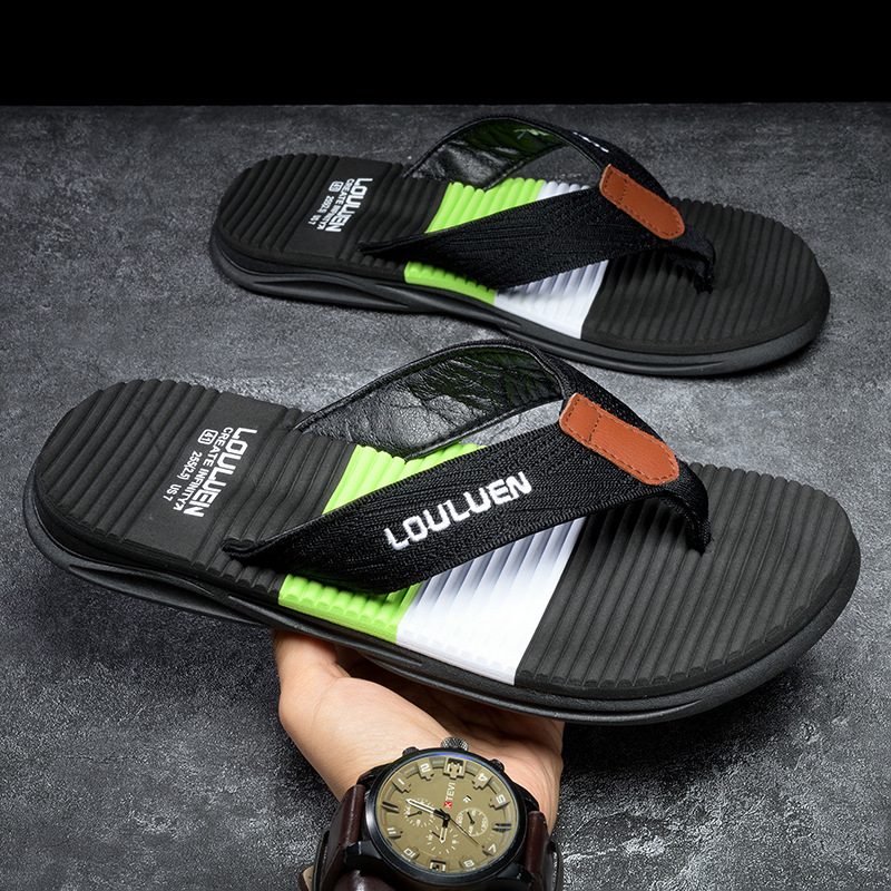2024 Nye Gummiflip Flops Herre Utendørs Strandtøfler Sommer Sklisikre Sandaler Tøfler Sko