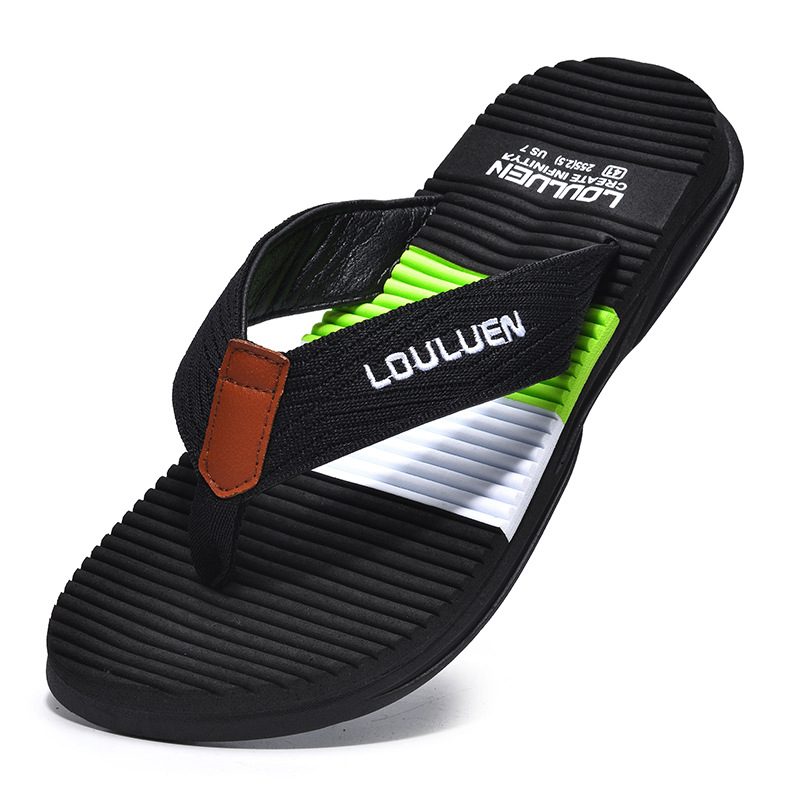 2024 Nye Gummiflip Flops Herre Utendørs Strandtøfler Sommer Sklisikre Sandaler Tøfler Sko