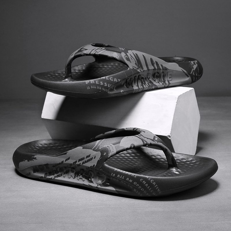 2024 Sommer Ny Stil Flip Flops Herrerom Strand Tykk Bunn Trend Uformelle Sandaler Tøfler Sko Herre